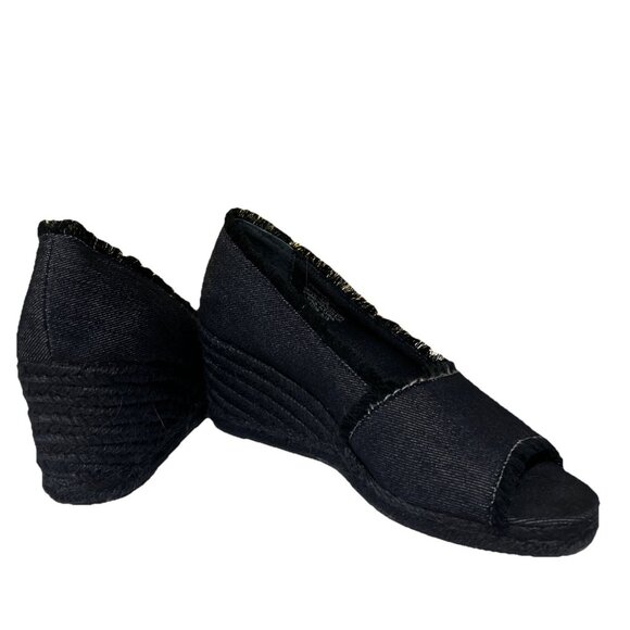 Lauren Ralph Lauren Womens Denim espadrille Wedge Sandals Size 6.5 - Picture 2 of 9